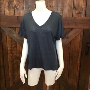 J. Crew Charcoal V-Neck Short Sleeve Tee